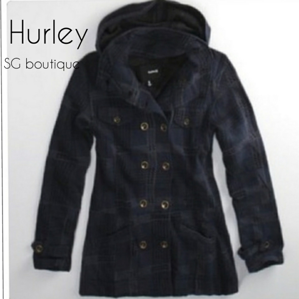 🆕⭐Hurley navy plaid Winchester coat